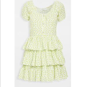 NWT Caroline Constas Crete Mini Dress Lemon Fruit XS